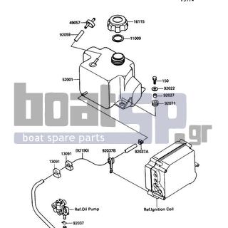 KAWASAKI - TS 1990 - Body Parts - Oil Tank - 49057-3001 - VALVE-RELIEF