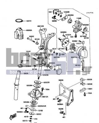 KAWASAKI - X2 1990 - Body Parts - Handle Pole - 13107-3717 - SHAFT,STEERING