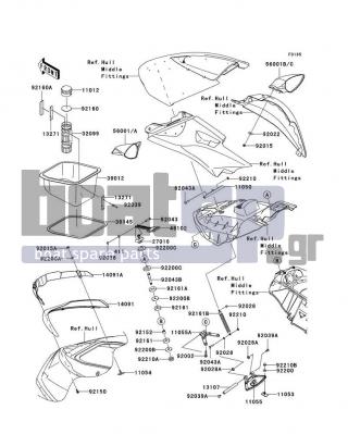 KAWASAKI - ULTRA 260LX 2010 - Frame - Hull Front Fittings - 92152-3750 - COLLAR,8.2X14X13.2