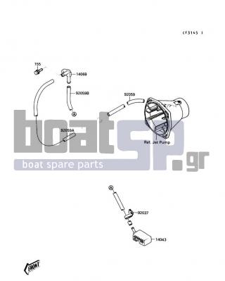 KAWASAKI - 650 SX 1989 - Body Parts - Bilge System - 92059-502 - TUBE,9X16X250