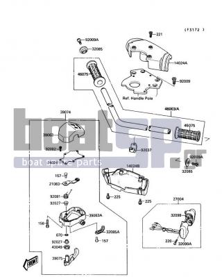 KAWASAKI - 650 SX 1989 - Body Parts - Handlebar - 32099-3721 - CASE,FR,SWITCH