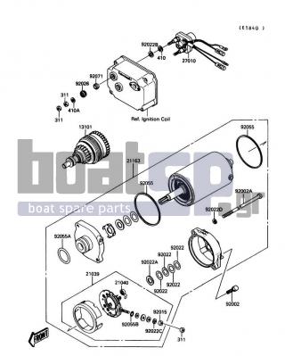 KAWASAKI - 650 SX 1989 - Electrical - Starter Motor - 311R0600 - NUT-HEX,6MM