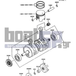 KAWASAKI - JET MATE 1989 - Engine/Transmission - Crankshaft/Piston(s) - 92049-3706 - SEAL-OIL,S30726