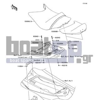 KAWASAKI - ULTRA 260LX 2010 - Body Parts - Seat - 53066-3720-12N - SEAT-ASSY,RR,P.SILVER