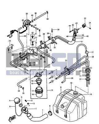 KAWASAKI - JS550 1989 - Body Parts - FUEL TANK - 92059-3008 - TUBE,GUARD