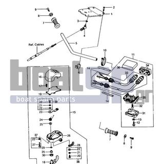 KAWASAKI - JS550 1989 - Body Parts - HANDLEBAR (JS550-A6) - 32085-3709 - STOPPER