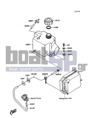 KAWASAKI - TS 1989 - Body Parts - Oil Tank - 13091-3712 - HOLDER