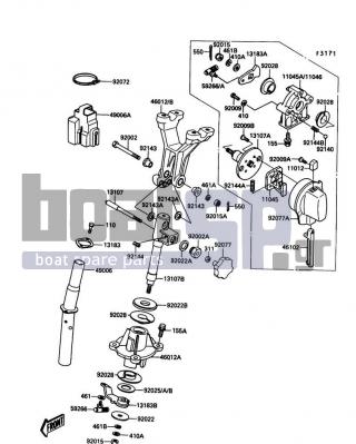 KAWASAKI - X2 1989 - Body Parts - Handle Pole - 92144-3708 - SPRING