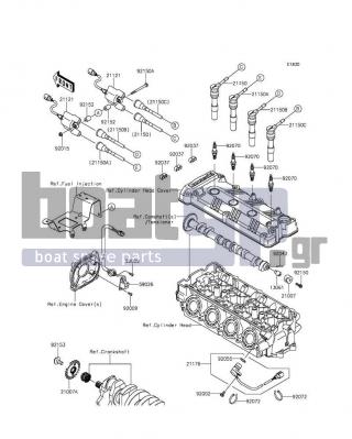 KAWASAKI - JET SKIΒ® ULTRAΒ® 310X 2016 - Frame - Ignition System - 92070-3707 - PLUG-SPARK,PMR9B(NGK)