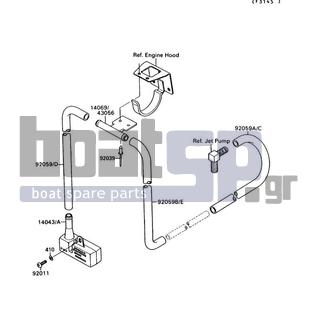 KAWASAKI - 300 SX 1988 - Body Parts - Bilge System - 92059-3792 - TUBE,9X16X320