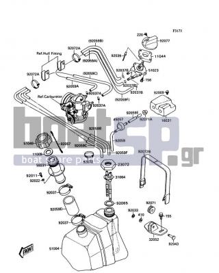 KAWASAKI - 300 SX 1988 - Body Parts - Fuel Tank(JS300-A1/A2) - 92033-3704 - RING-SNAP,7MM