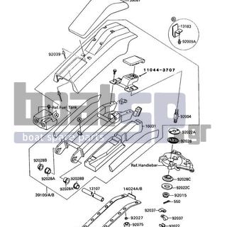 KAWASAKI - 300 SX 1988 - Body Parts - Handle Pole(JS300-A2/A3/A4) - 13107-3703 - SHAFT