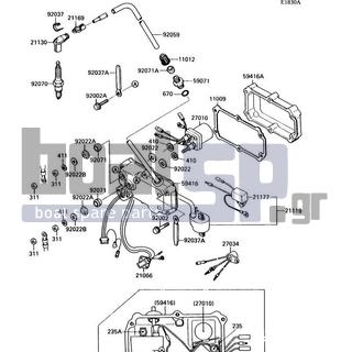 KAWASAKI - 300 SX 1988 - Frame - Ignition System(JS300-A2) - 92037-3736 - CLAMP,L=100