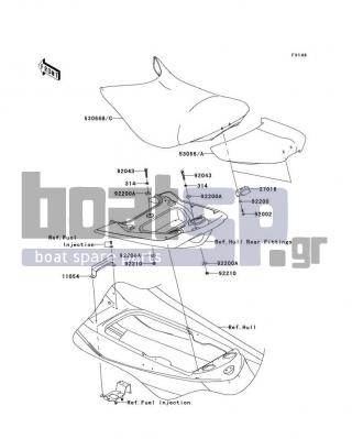 KAWASAKI - ULTRA 260X 2010 - Body Parts - Seat - 53066-3727-13M - SEAT,FR,LEATHER SIL+BAND SIL