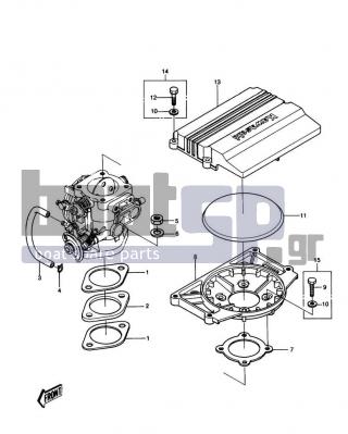 KAWASAKI - JS550 1988 - Engine/Transmission - FLAME ARRESTER - 11009-3056 - GASKET,INSULATOR