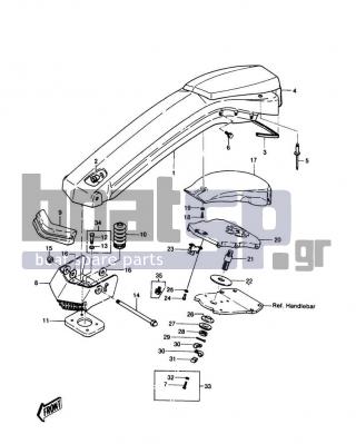 KAWASAKI - JS550 1988 - Body Parts - HANDLE POLE - 92001-3018 - BOLT,14X183