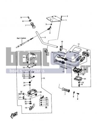 KAWASAKI - JS550 1988 - Body Parts - HANDLEBAR (JS550-A6) - 32099-3724 - CASE,FR,SWITCH