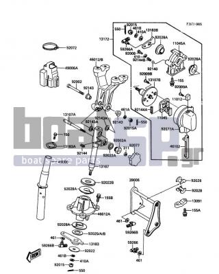 KAWASAKI - X2 1988 - Body Parts - Handle Pole - 11045-3753 - BRACKET,TILT KNOB