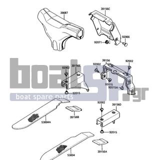 KAWASAKI - X2 1988 - Body Parts - Pads - 39156-3711-BF - PAD,DECK,BLUE