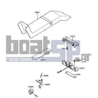 KAWASAKI - X2 1988 - Body Parts - Seat - 11045-3756 - BRACKET,SEAT LOCK CABLE GUIDE