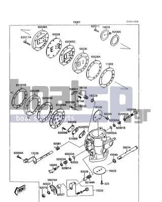 KAWASAKI - 300 SX 1987 - Engine/Transmission - Carburetor(&NAMI.JS300AE022805) - 92081-3705 - SPRING,CHOKE SHAFT