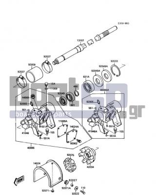 KAWASAKI - 300 SX 1987 - Engine/Transmission - Drive Shaft(JS300-A1) - 480J2500 - CIRCLIP-TYPE-C,25MM