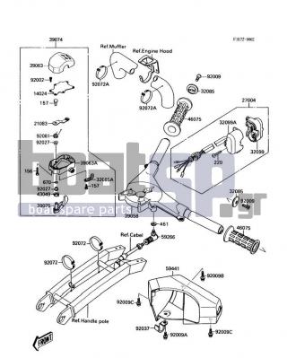 KAWASAKI - 300 SX 1987 - Body Parts - Handlebar(JS300-A1) - 92009-3719 - SCREW,5X35