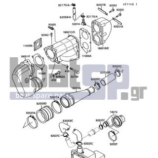 KAWASAKI - 300 SX 1987 - Exhaust - Muffler(s) - 18001-3710 - MUFFLER,BODY