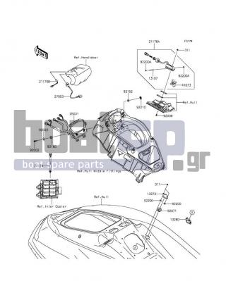 KAWASAKI - JET SKIΒ® ULTRAΒ® 310X 2016 - Electrical - Meters - 92152-3755 - COLLAR