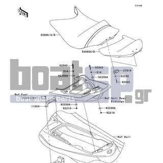 KAWASAKI - ULTRA LX 2010 - Body Parts - Seat - 53066-3720-12N - SEAT-ASSY,RR,P.SILVER