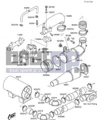 KAWASAKI - 650 SX 1987 - Exhaust - MUFFLER (KAW15907E788~)