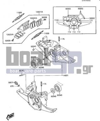 KAWASAKI - JS300 1986 - Engine/Transmission - CRANKCASE/REED VALVE