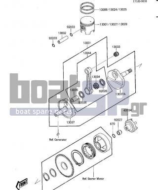 KAWASAKI - JS300 1986 - Engine/Transmission - CRANKSHAFT/PISTON