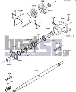 KAWASAKI - JS300 1986 - Engine/Transmission - DRIVE SHAFT