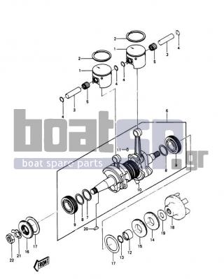 KAWASAKI - JS550 1986 - Engine/Transmission - CRANKSHAFT/PISTONS