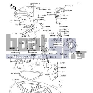 KAWASAKI - STX 2009 - Frame - Hull Front Fittings - 14091-3722 - COVER,FRONT DUCT