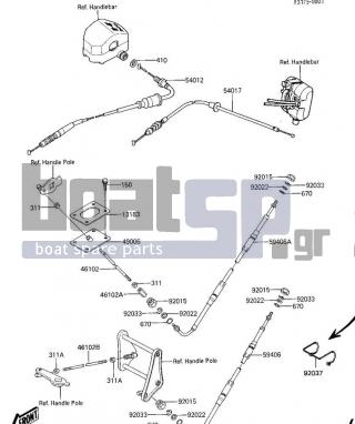 KAWASAKI - X2 1986 - Frame - CABLES (JF650-A1)