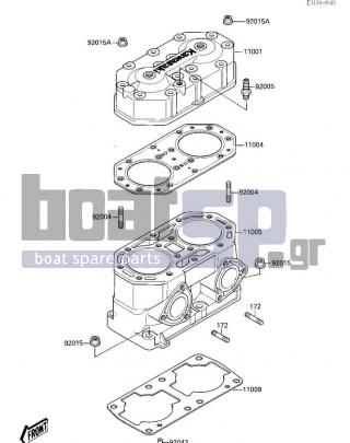 KAWASAKI - X2 1986 - Engine/Transmission - CYLINDER HEAD/CYLINDER