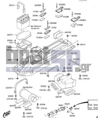 KAWASAKI - X2 1986 - Frame - HULL FITTINGS (JF650-A1)