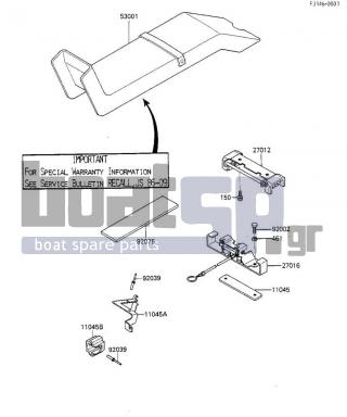 KAWASAKI - X2 1986 - Body Parts - SEAT (JF650-A1)