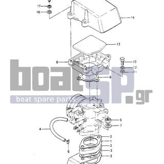 KAWASAKI - JS440 1985 - Engine/Transmission - CARBURETOR BRACKETS/FLAME ARRESTER ('84- - 32099-3702 - CASE,FLAME ARRESTER