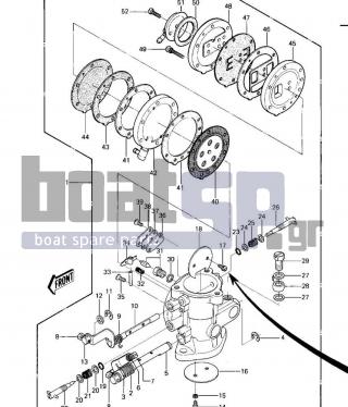 KAWASAKI - JS550 1984 - Engine/Transmission - CARBURETOR - 92081-547 - SPRING,THROTTLE SHAFT