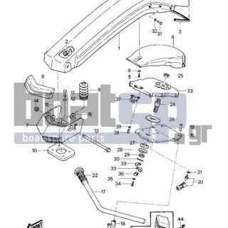 KAWASAKI - JS550 1984 - Body Parts - HANDLE POLE/SWITCHES (JS550-A1/A2) - 92037-503 - CLAMP,HANDLE PIPE