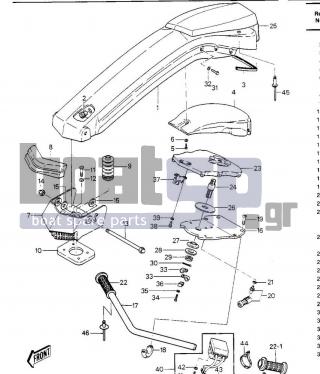 KAWASAKI - JS550 1984 - Body Parts - HANDLE POLE/SWITCHES (JS550-A3/A4) - 59166-3002-8C - POLE-HANDLE-PLAIN