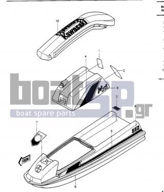 KAWASAKI - JS550 1984 - Frame - LABELS (JS550-A3) - 56040-3701 - LABEL