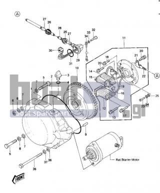 KAWASAKI - JS440 1983 - Electrical - GENERATOR (JS440-A6) - 21050-3015 - FLYWHEEL ASSY,MAGNETO