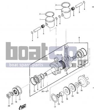 KAWASAKI - JS550 1982 - Engine/Transmission - CRANKSHAFT/PISTONS