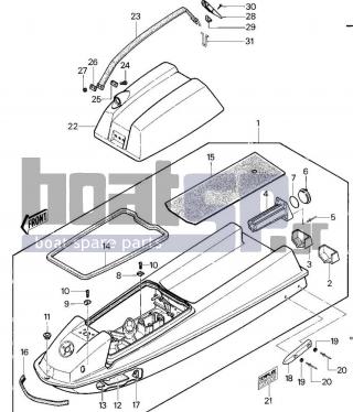 KAWASAKI - JS550 1982 - Frame - HULL/ENGINE HOOD (JS550-A1/A2)