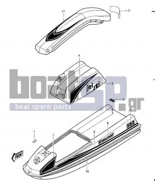 KAWASAKI - JS550 1982 - Frame - LABELS (JS550-A1)