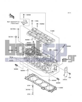 KAWASAKI - ULTRA 260LX 2009 - Engine/Transmission - Cylinder Head - 92153-3730 - BOLT,FLANGED,11X174